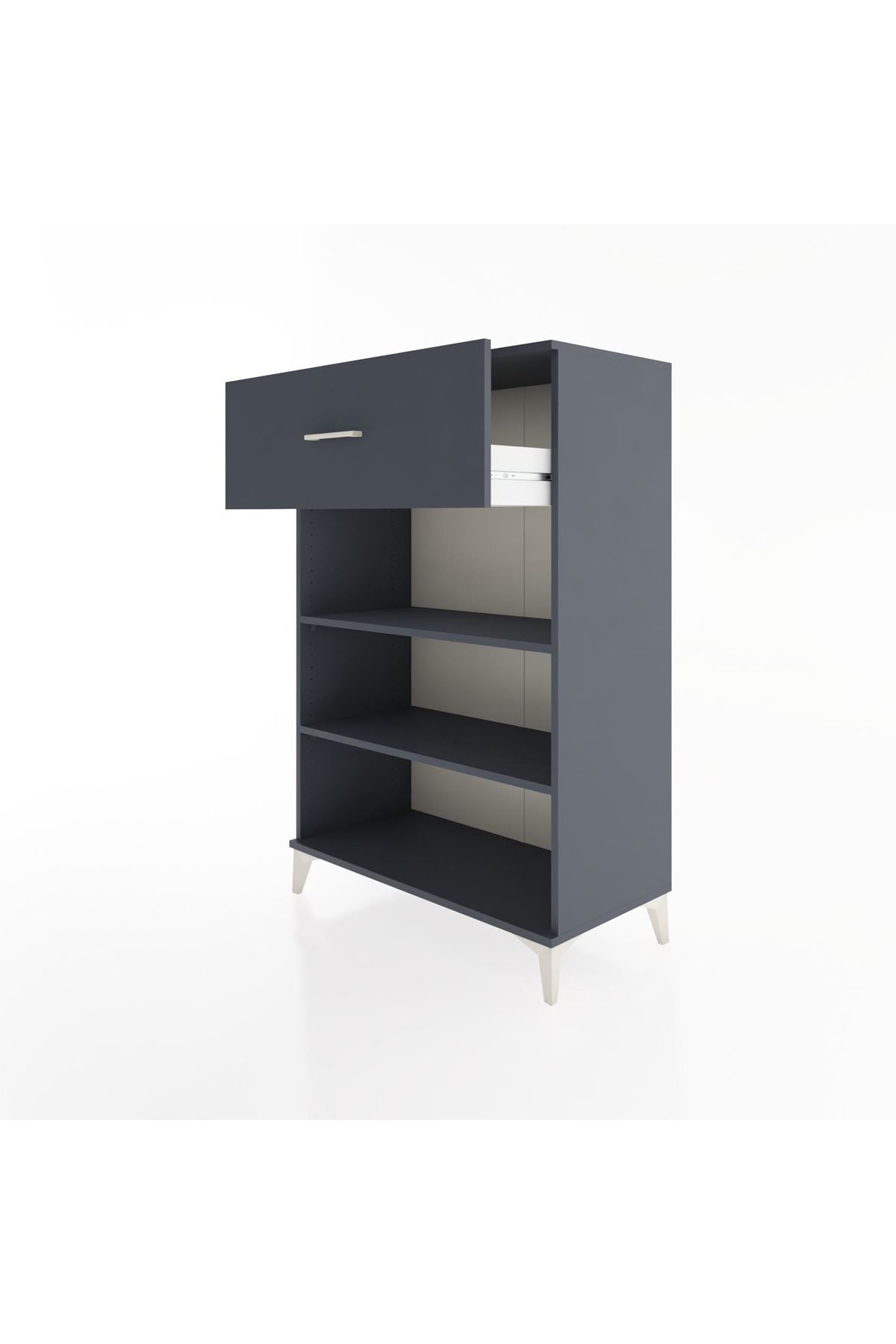 Hyperion Dolap 2 Raflı Tek Çekmeceli 88x44x134 Antrasit-Antrasit