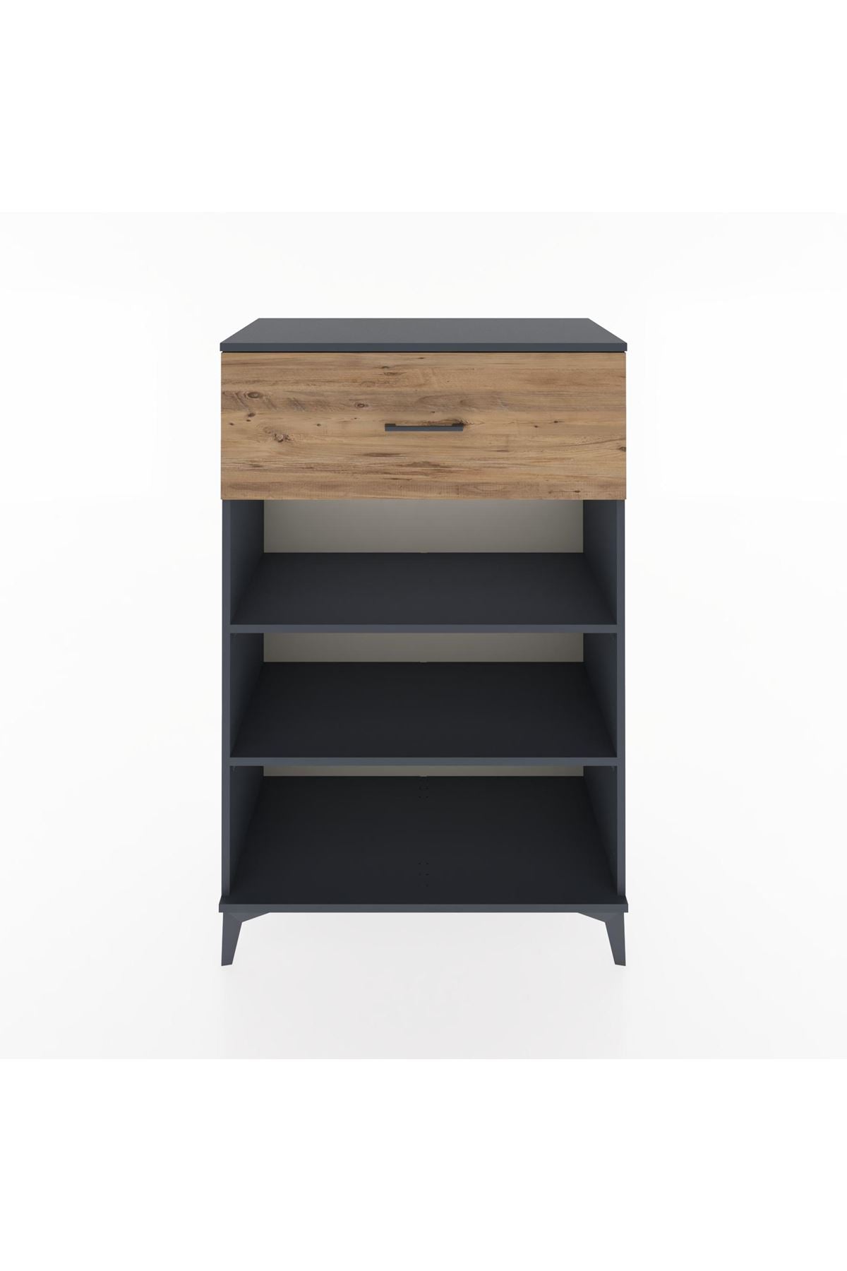 Hyperion Dolap 2 Raflı Tek Çekmeceli 88x44x134 Antrasit-Çam