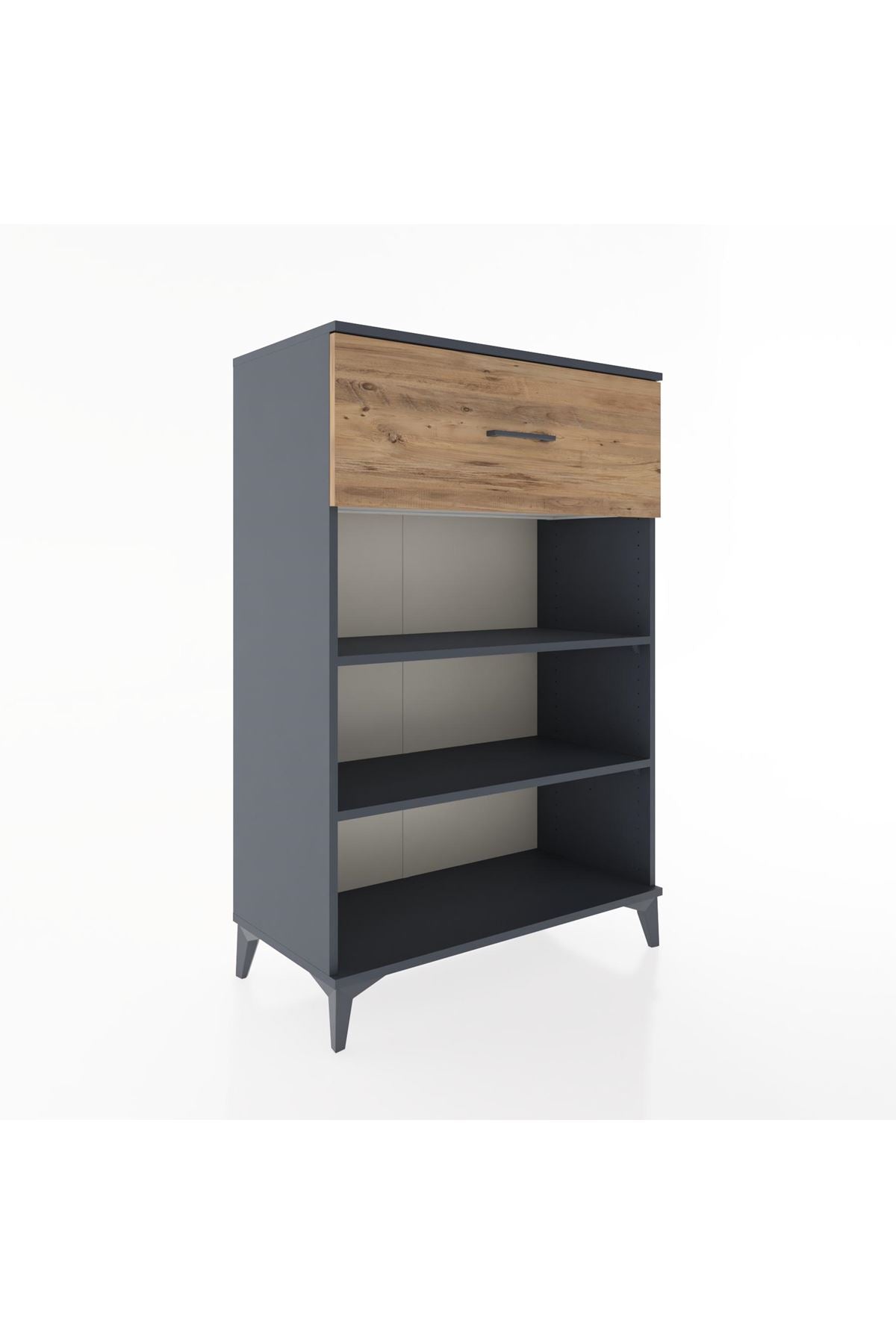 Hyperion Dolap 2 Raflı Tek Çekmeceli 88x44x134 Antrasit-Çam