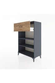 Hyperion Dolap 2 Raflı Tek Çekmeceli 88x44x134 Antrasit-Çam
