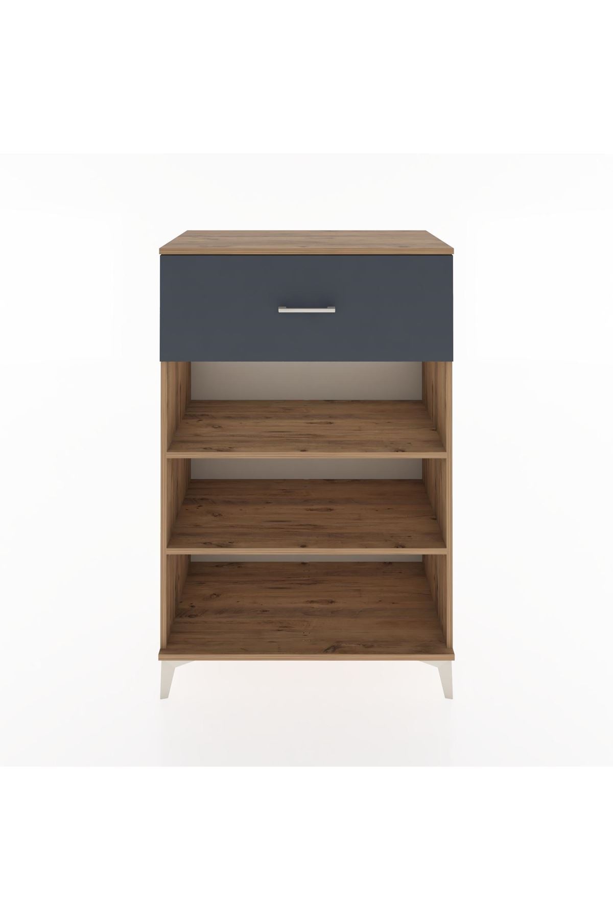 Hyperion Dolap 2 Raflı Tek Çekmeceli 88x44x134 Çam-Antrasit