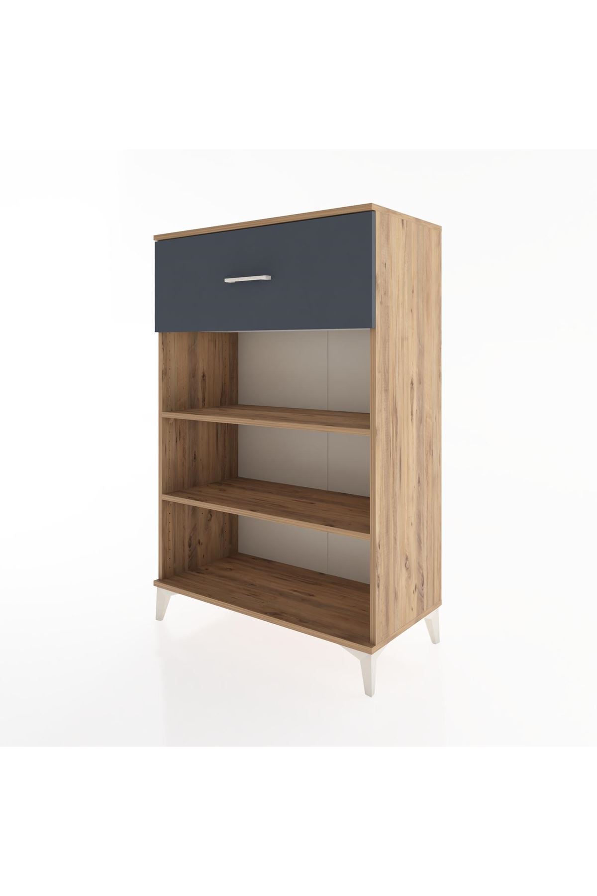 Hyperion Dolap 2 Raflı Tek Çekmeceli 88x44x134 Çam-Antrasit