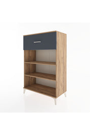 Hyperion Dolap 2 Raflı Tek Çekmeceli 88x44x134 Çam-Antrasit