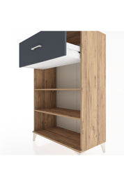 Hyperion Dolap 2 Raflı Tek Çekmeceli 88x44x134 Çam-Antrasit