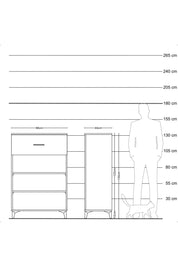 Hyperion Dolap 2 Raflı Tek Çekmeceli 88x44x134 Çam-Antrasit