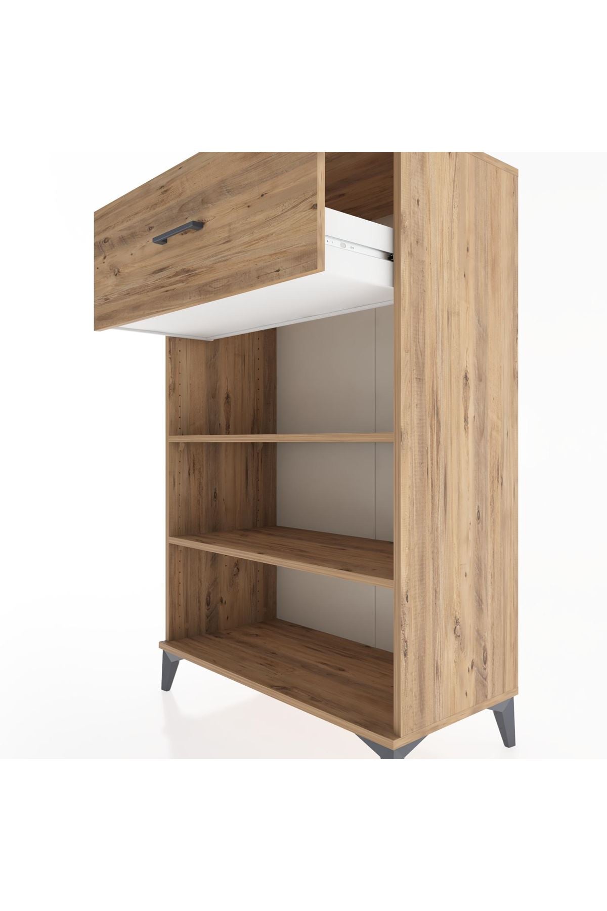 Hyperion Dolap 2 Raflı Tek Çekmeceli 88x44x134 Çam-Çam