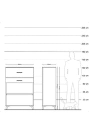 Hyperion Dolap Tek Raflı 2 Çekmeceli 88x44x134 - S51M045V3B