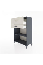 Hyperion Dolap Tek Raflı 2 Çekmeceli 88x44x134 Antrasit-Aytaşı