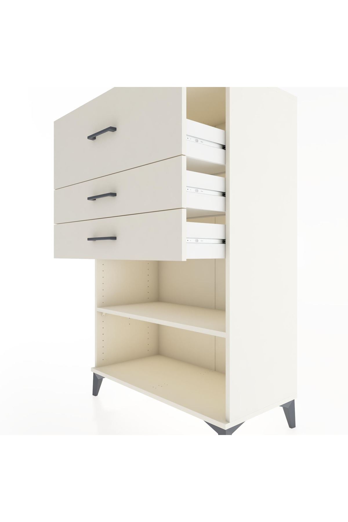Hyperion Dolap Tek Raflı 3 Çekmeceli 88x44x134 - S51M046V1B