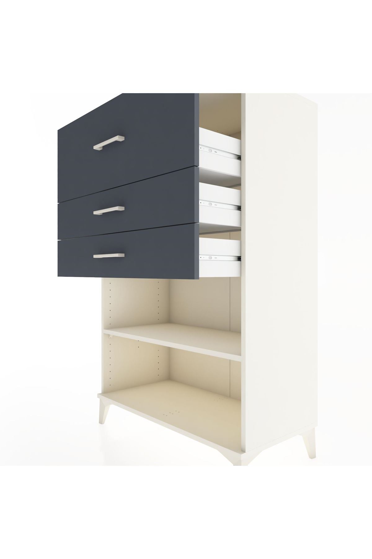 Hyperion Dolap Tek Raflı 3 Çekmeceli 88x44x134 - S51M046V2B