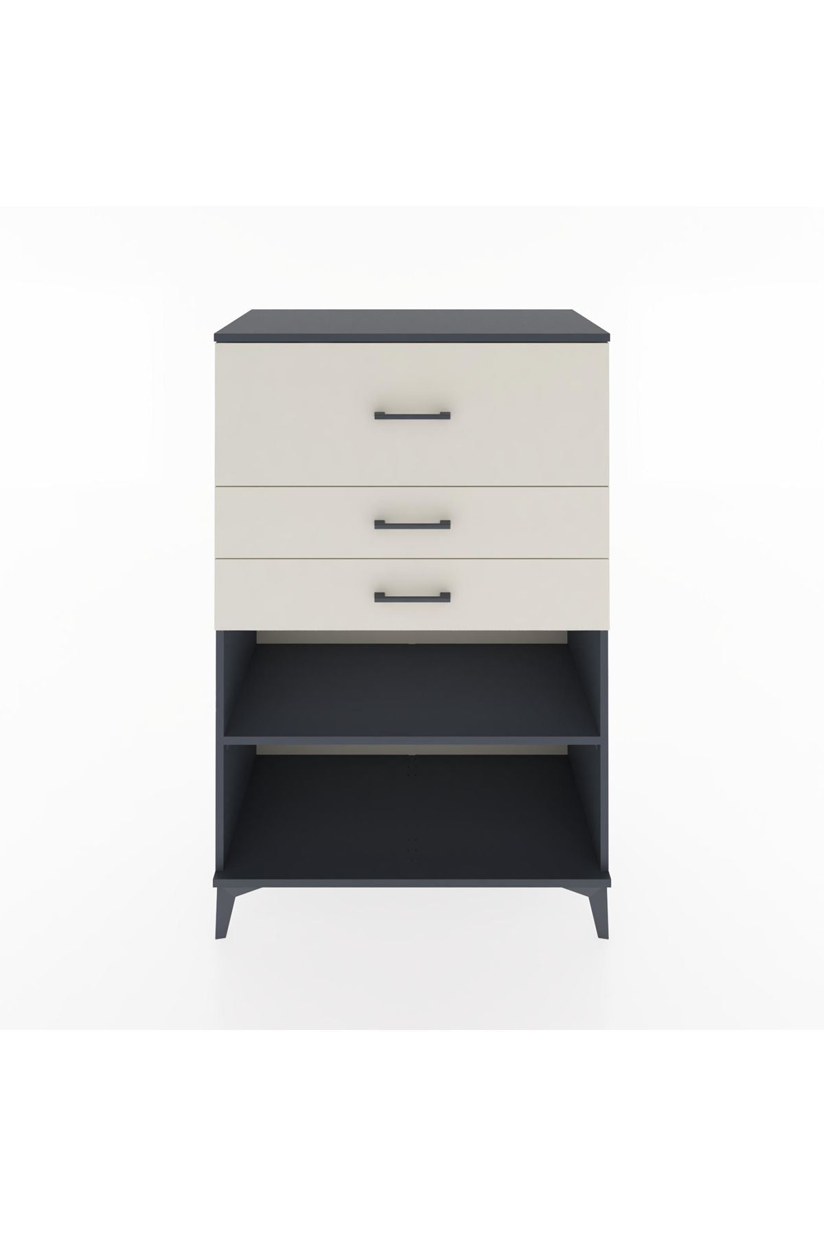 Hyperion Dolap Tek Raflı 3 Çekmeceli 88x44x134 Antrasit-Aytaşı