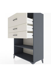 Hyperion Dolap Tek Raflı 3 Çekmeceli 88x44x134 Antrasit-Aytaşı