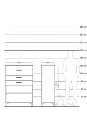 Hyperion Dolap Tek Raflı 3 Çekmeceli 88x44x134 - S51M046V6B
