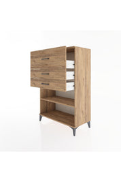 Hyperion Dolap Tek Raflı 3 Çekmeceli 88x44x134 - S51M046V9B