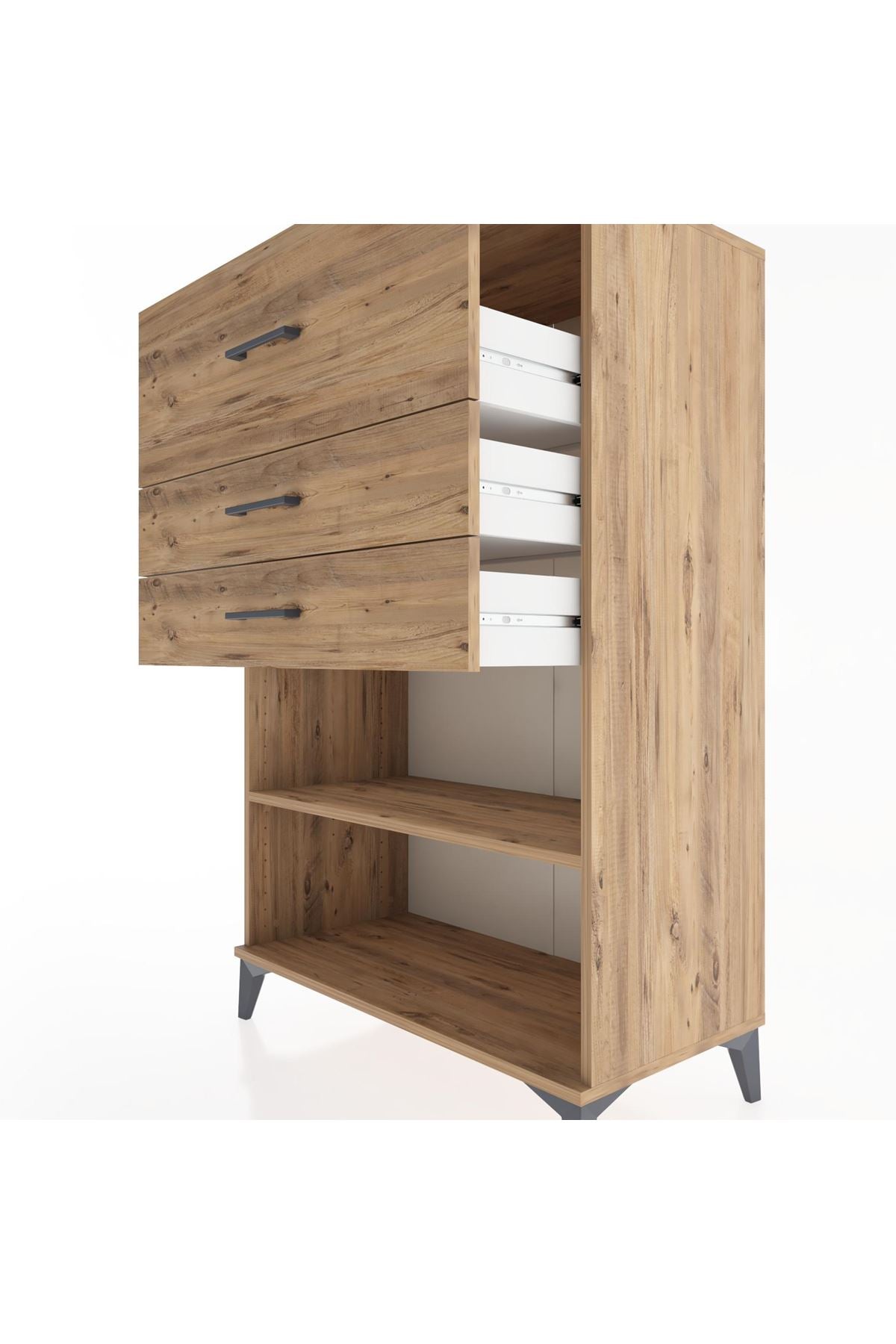 Hyperion Dolap Tek Raflı 3 Çekmeceli 88x44x134 - S51M046V9B