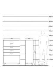 Hyperion Dolap 4 Çekmeceli 88x44x134 Antrasit-Aytaşı