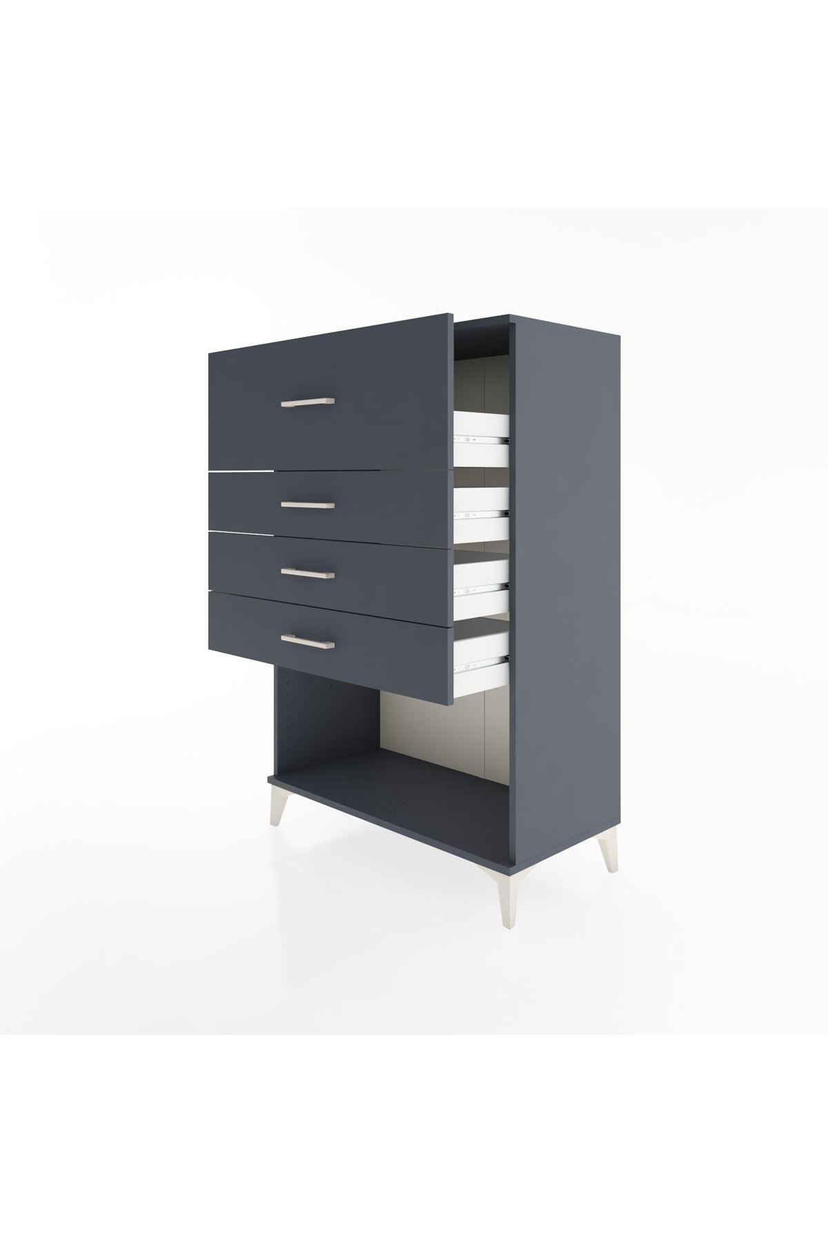 Hyperion Dolap 4 Çekmeceli 88x44x134 Antrasit-Antrasit