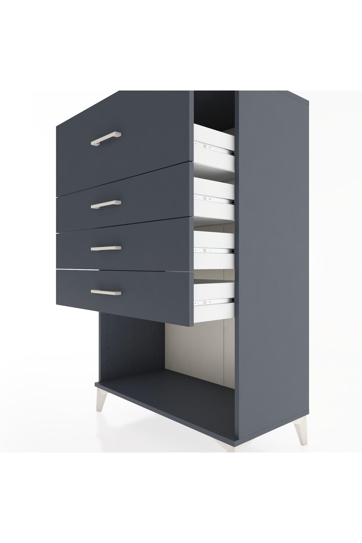 Hyperion Dolap 4 Çekmeceli 88x44x134 Antrasit-Antrasit