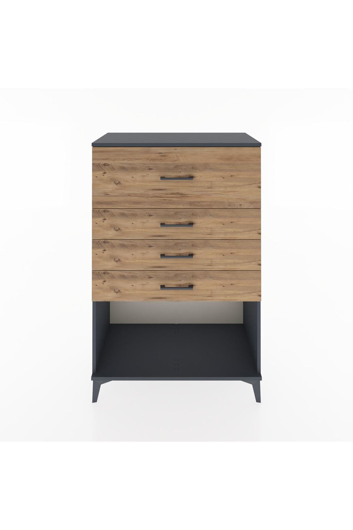 Hyperion Dolap 4 Çekmeceli 88x44x134 Antrasit-Çam