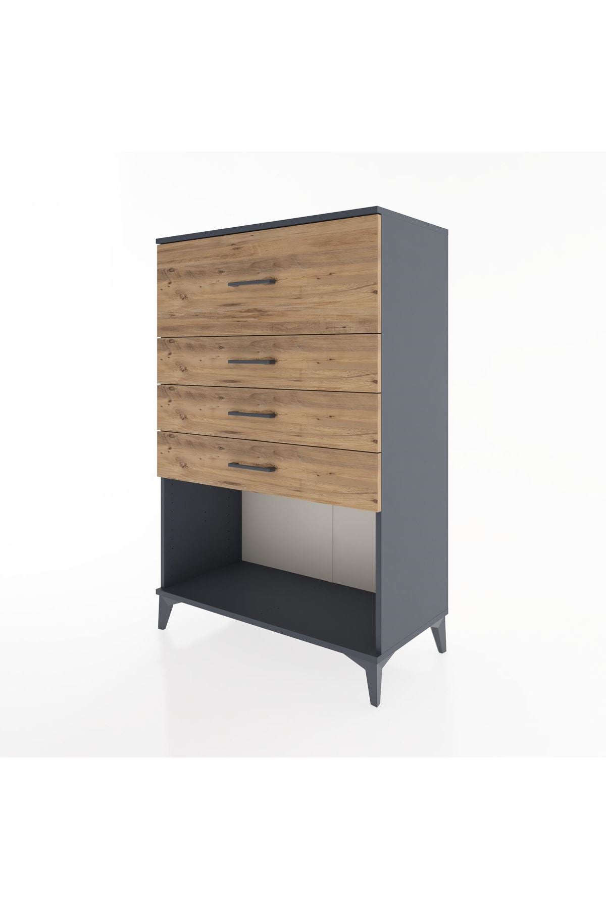 Hyperion Dolap 4 Çekmeceli 88x44x134 Antrasit-Çam