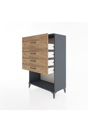 Hyperion Dolap 4 Çekmeceli 88x44x134 Antrasit-Çam