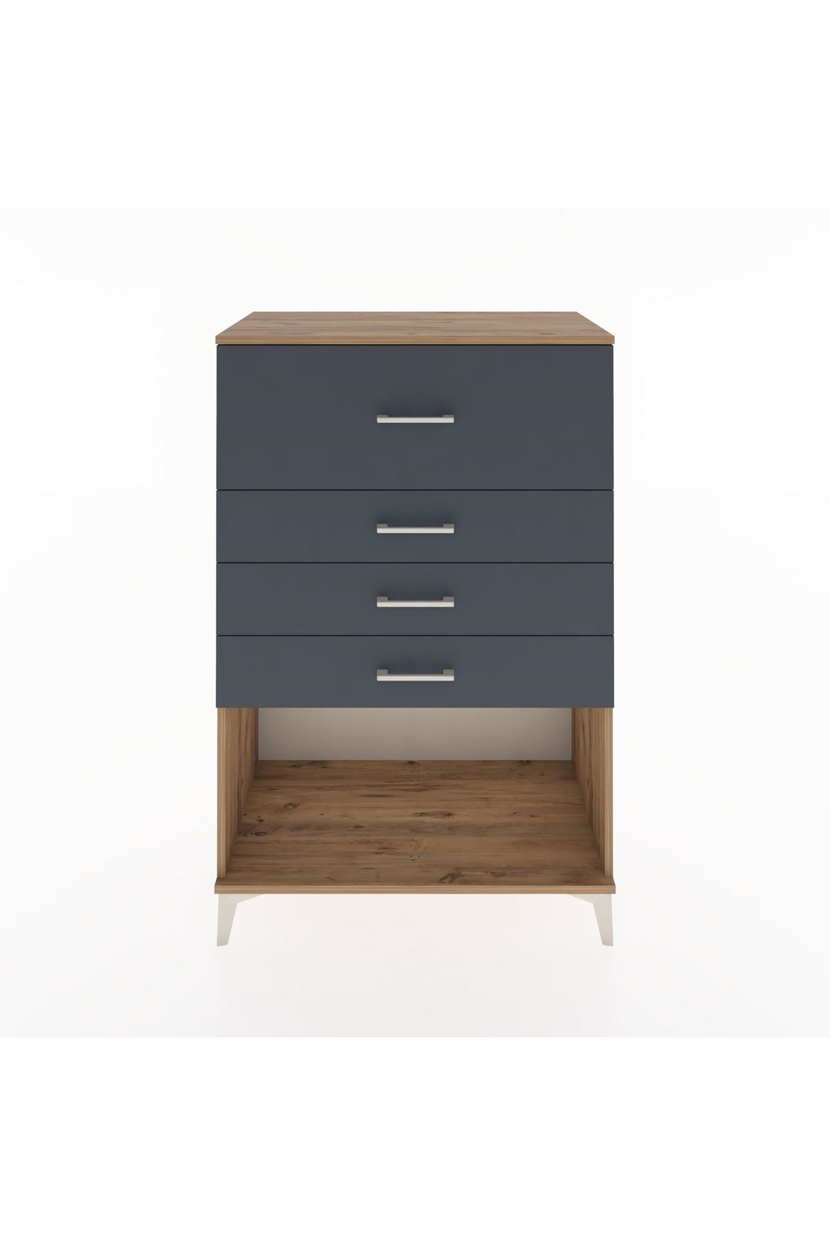 Hyperion Dolap 4 Çekmeceli 88x44x134 Çam-Antrasit