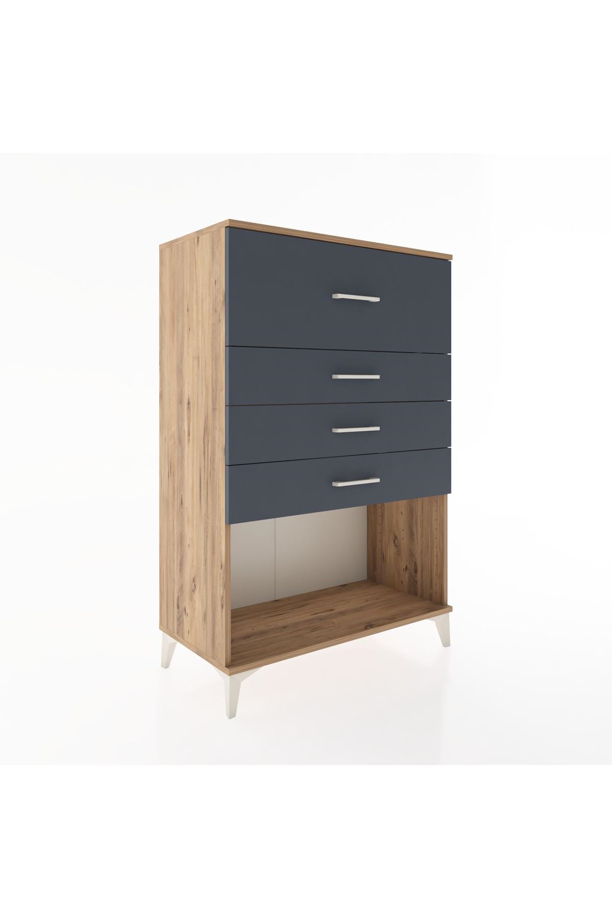 Hyperion Dolap 4 Çekmeceli 88x44x134 Çam-Antrasit