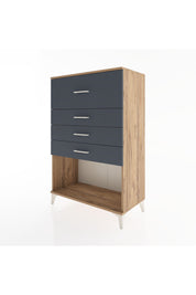 Hyperion Dolap 4 Çekmeceli 88x44x134 Çam-Antrasit