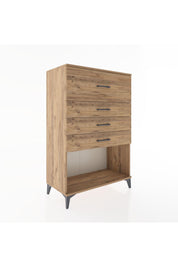 Hyperion Dolap 4 Çekmeceli 88x44x134 Çam-Çam