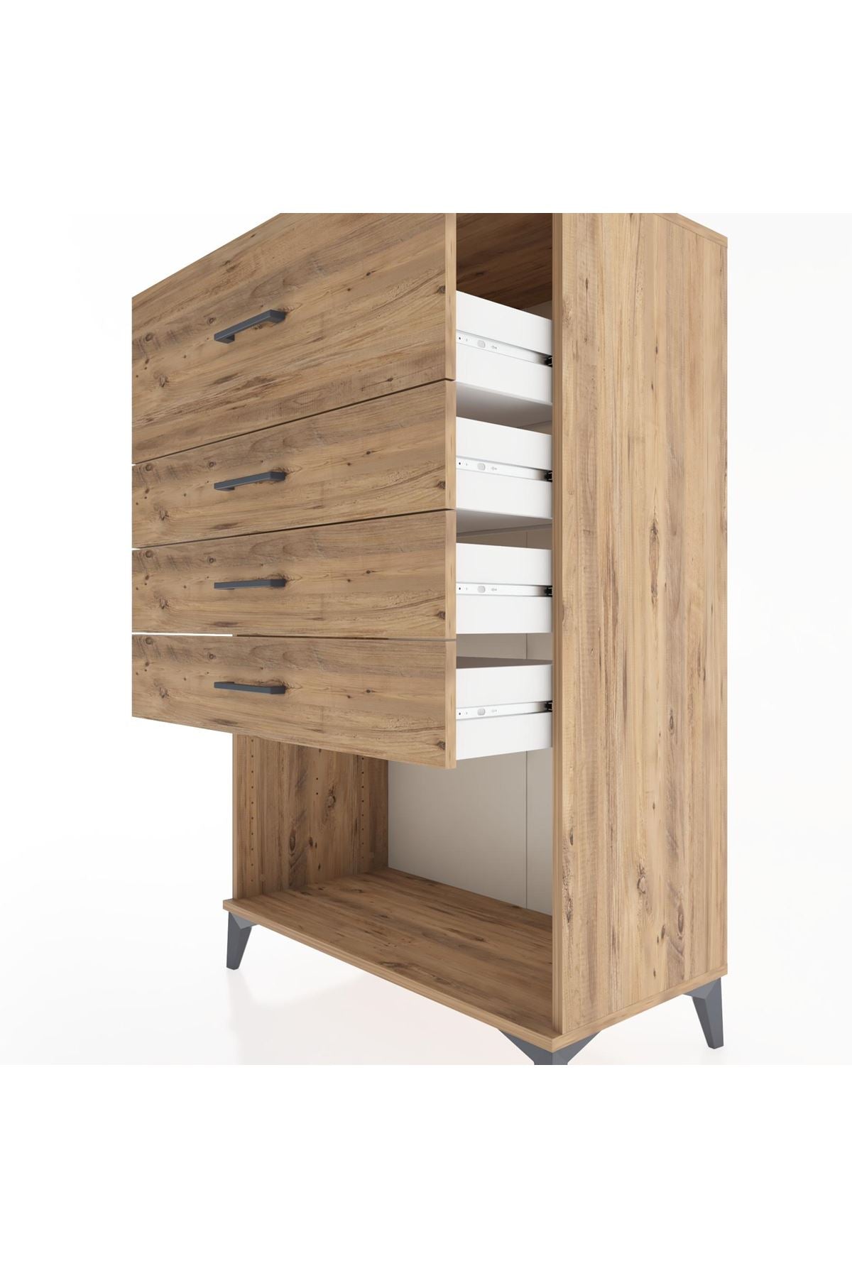 Hyperion Dolap 4 Çekmeceli 88x44x134 Çam-Çam
