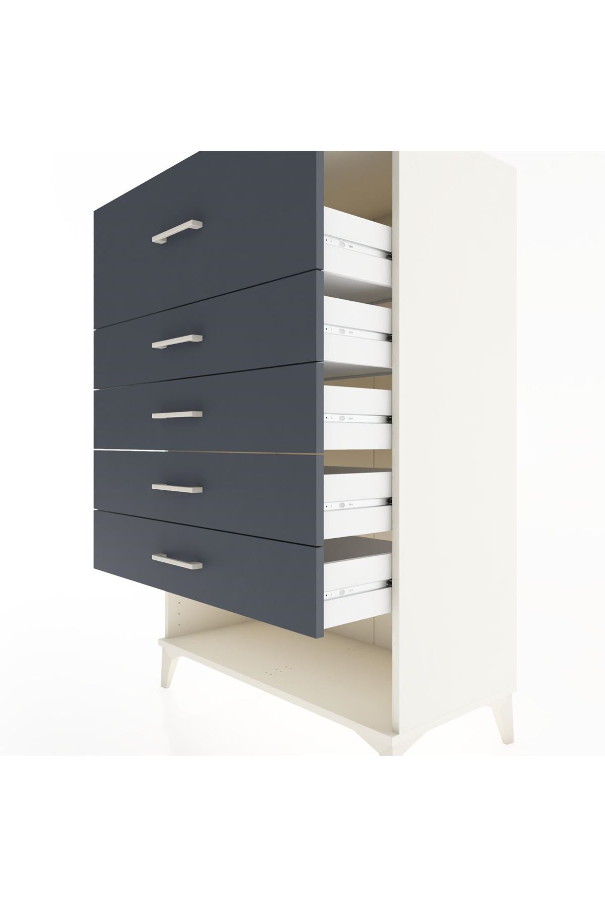 Hyperion Dolap 5 Çekmeceli 88x44x134 Aytaşı-Antrasit