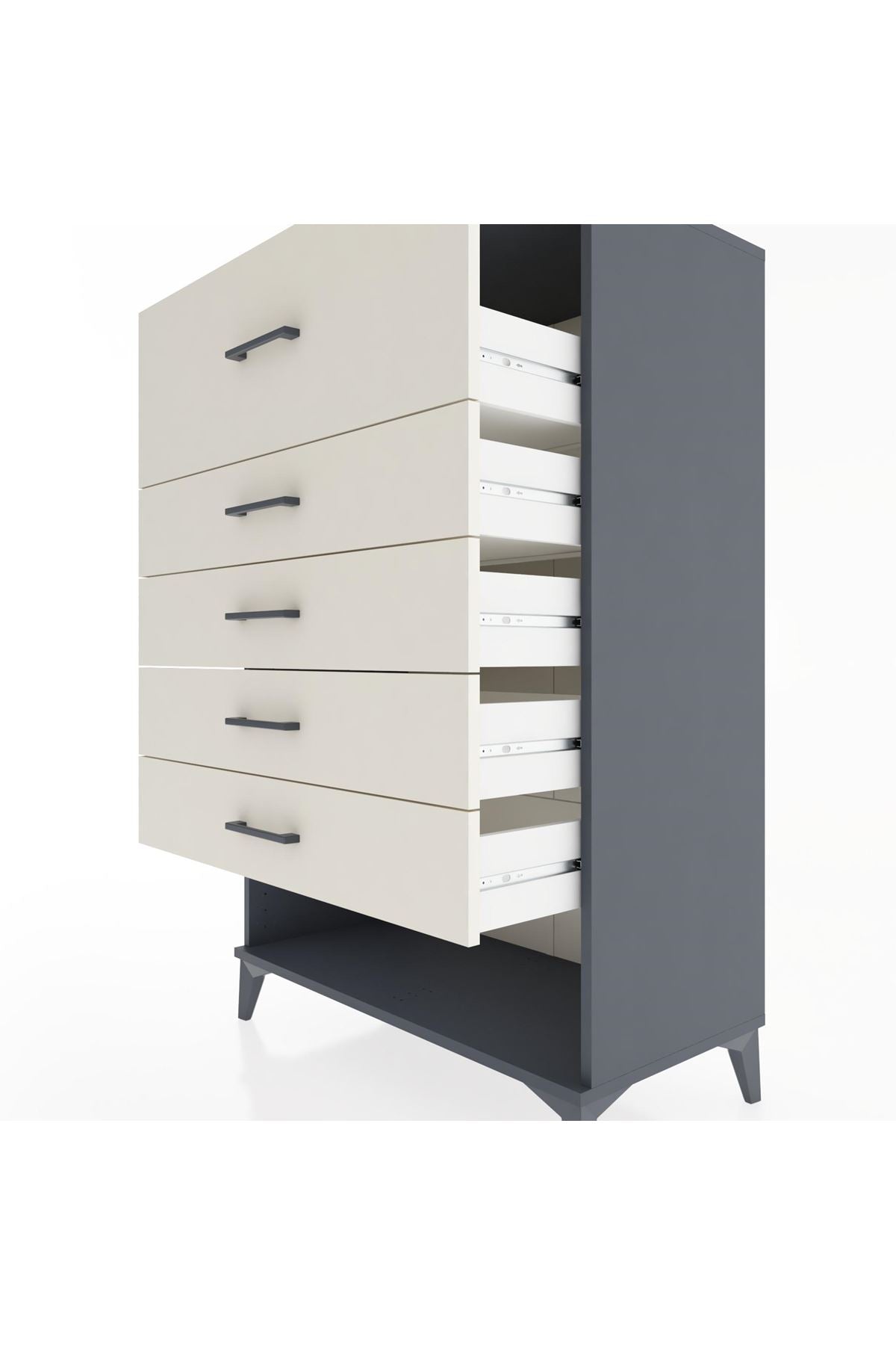 Hyperion Dolap 5 Çekmeceli 88x44x134 Antrasit-Aytaşı