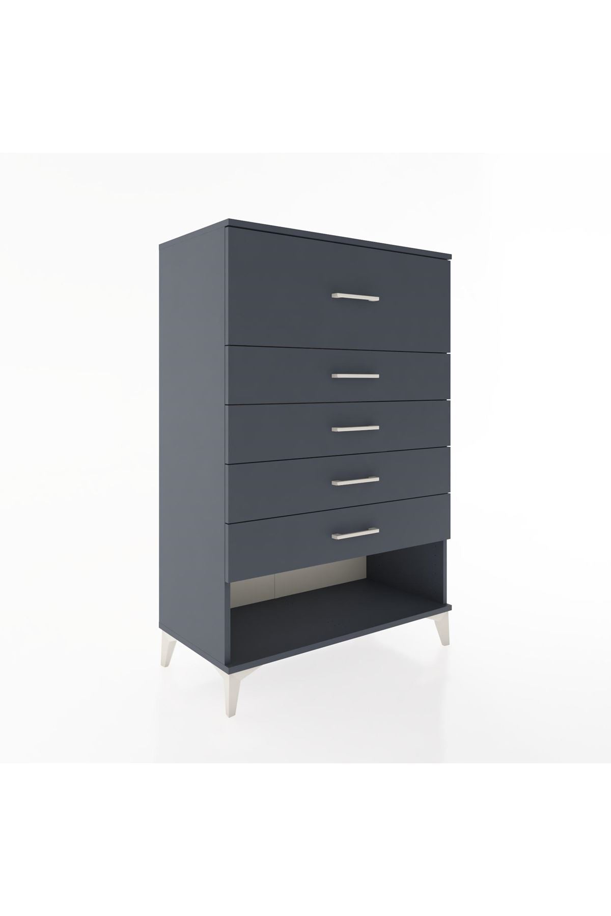 Hyperion Dolap 5 Çekmeceli 88x44x134 Antrasit-Antrasit