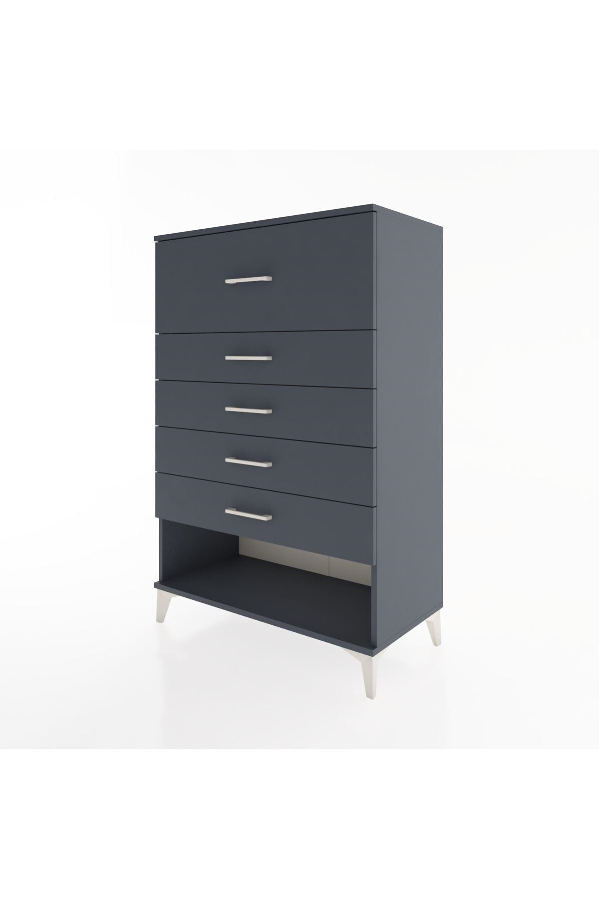 Hyperion Dolap 5 Çekmeceli 88x44x134 Antrasit-Antrasit