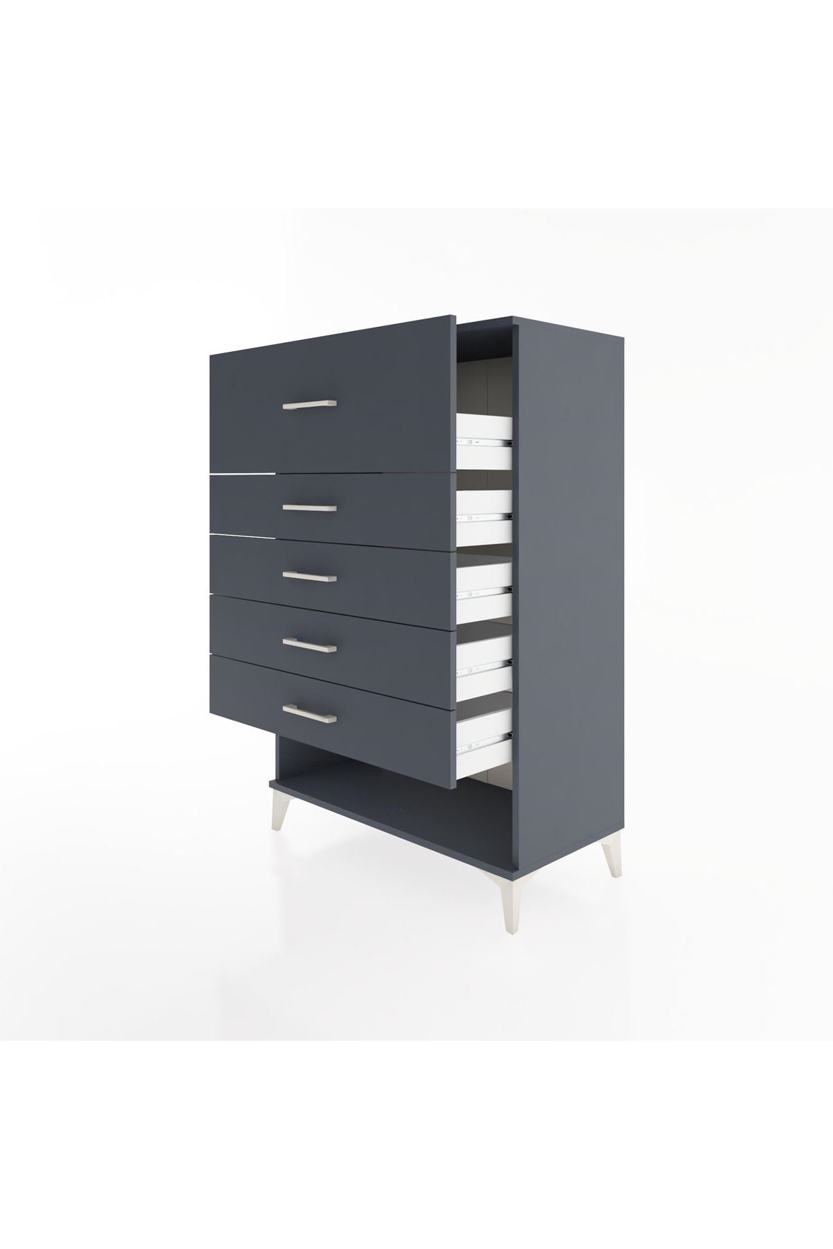 Hyperion Dolap 5 Çekmeceli 88x44x134 Antrasit-Antrasit