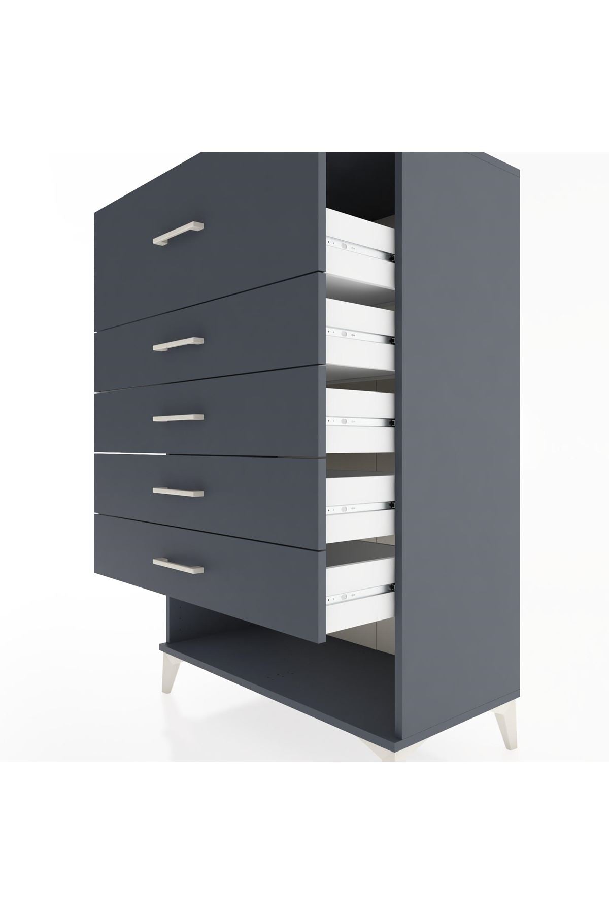 Hyperion Dolap 5 Çekmeceli 88x44x134 Antrasit-Antrasit