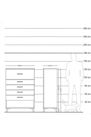 Hyperion Dolap 5 Çekmeceli 88x44x134 Antrasit-Antrasit