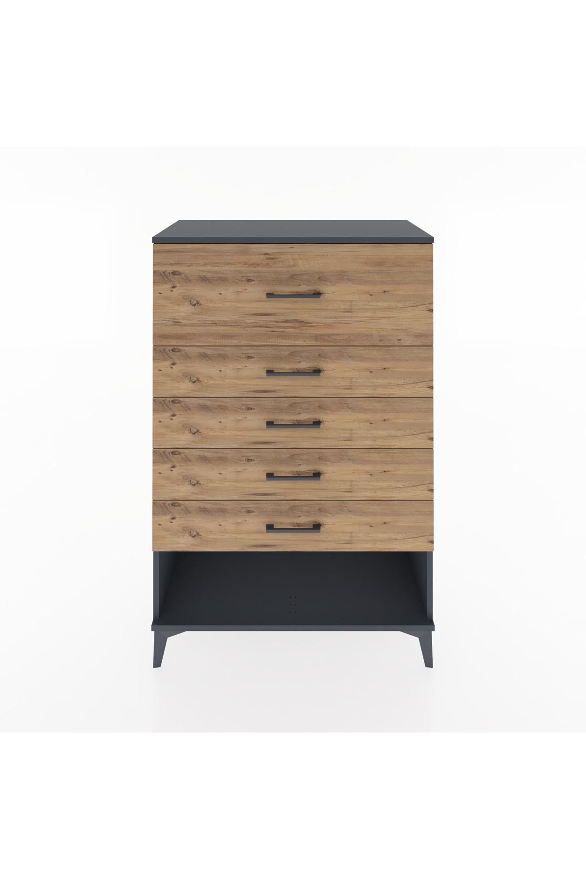 Hyperion Dolap 5 Çekmeceli 88x44x134 Antrasit-Çam