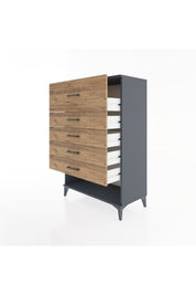 Hyperion Dolap 5 Çekmeceli 88x44x134 Antrasit-Çam