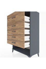 Hyperion Dolap 5 Çekmeceli 88x44x134 Antrasit-Çam