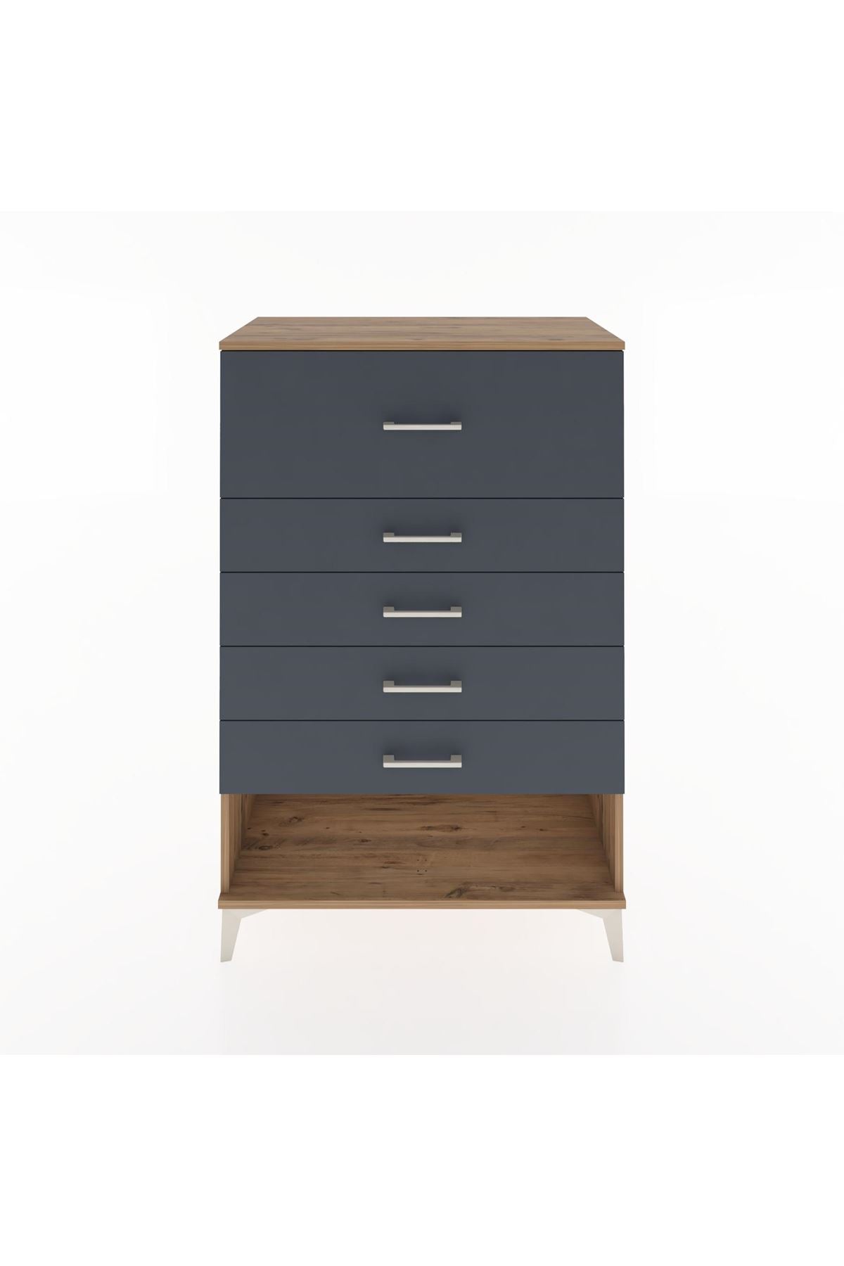 Hyperion Dolap 5 Çekmeceli 88x44x134 Çam-Antrasit