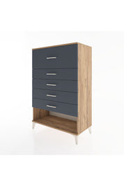 Hyperion Dolap 5 Çekmeceli 88x44x134 Çam-Antrasit