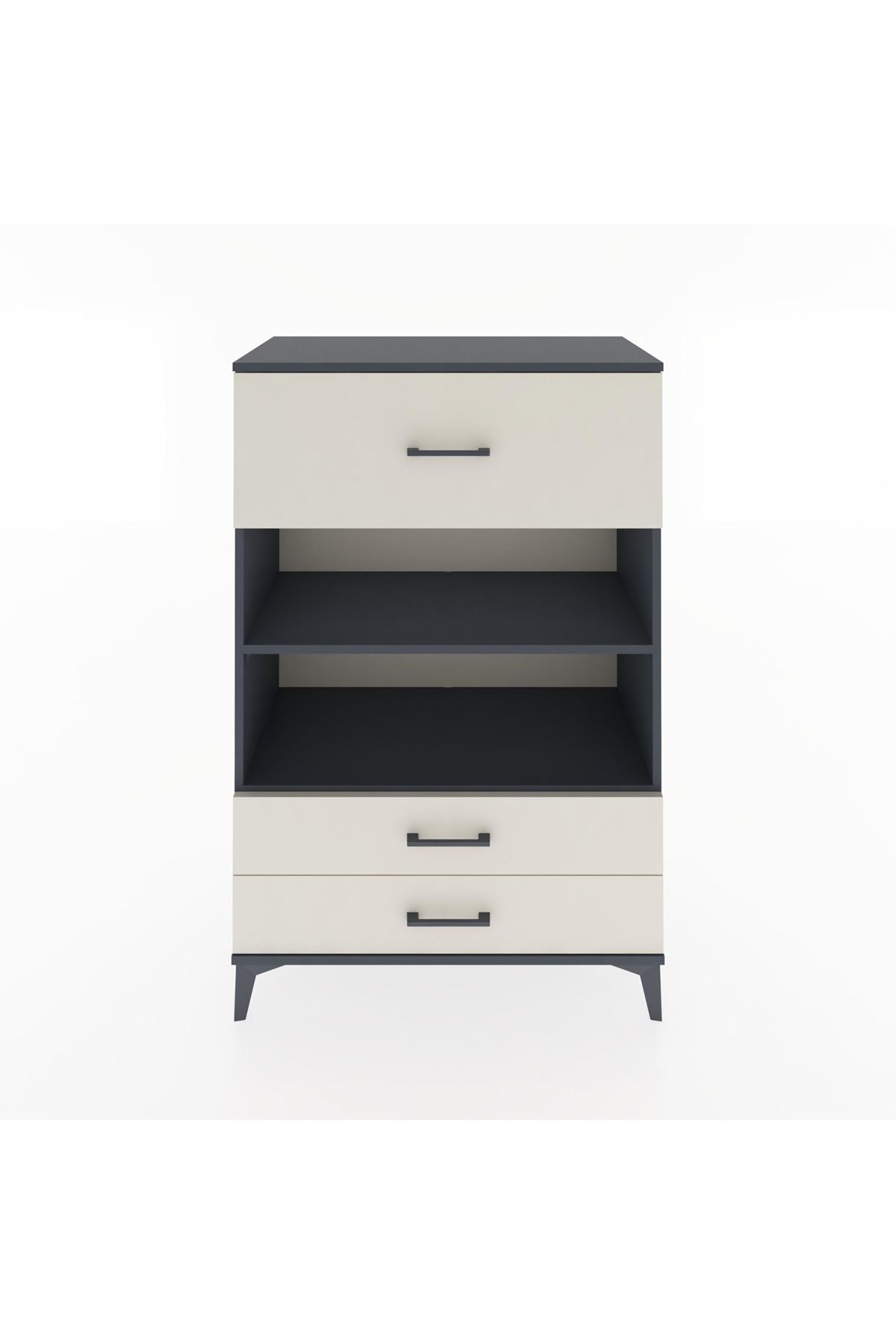 Hyperion Dolap 2 Raflı 3 Çekmeceli 88x44x134 Antrasit-Aytaşı