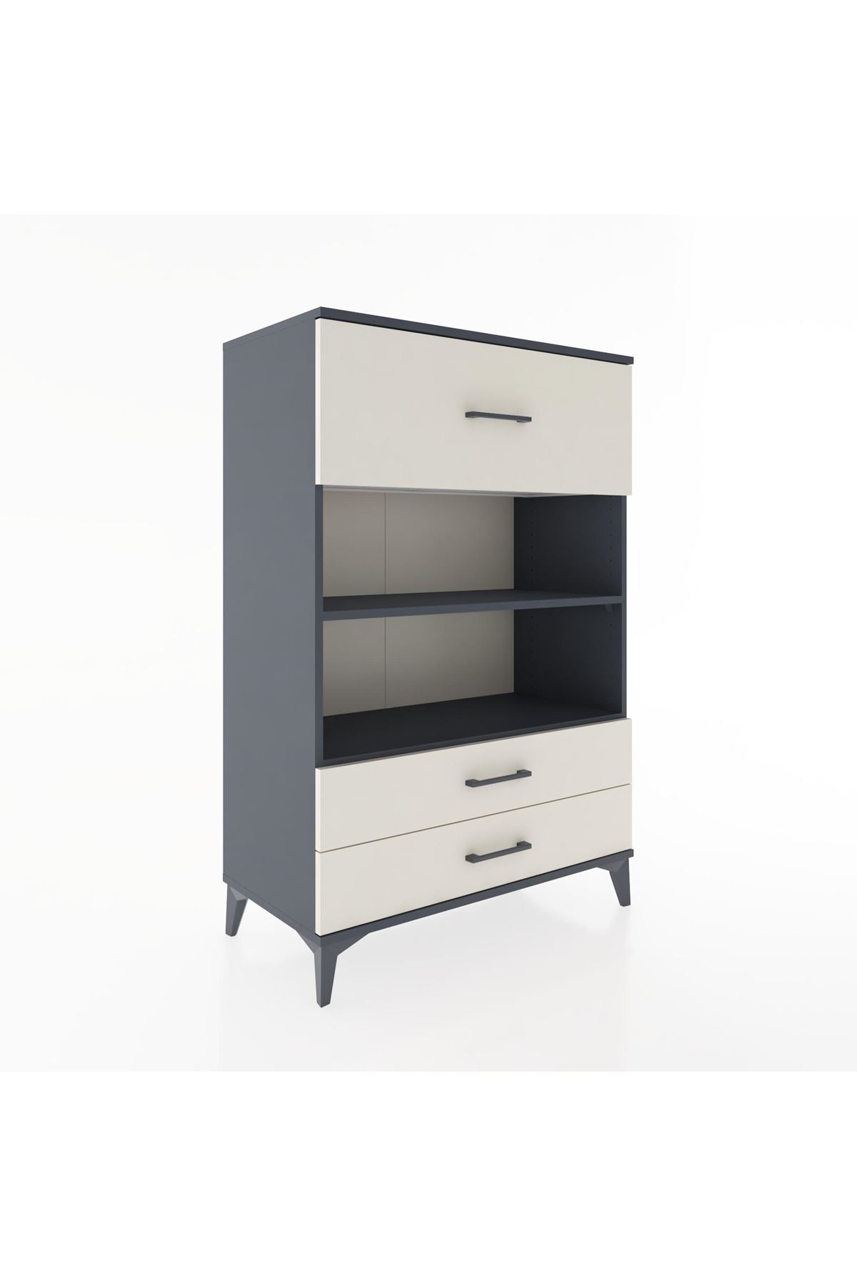 Hyperion Dolap 2 Raflı 3 Çekmeceli 88x44x134 Antrasit-Aytaşı