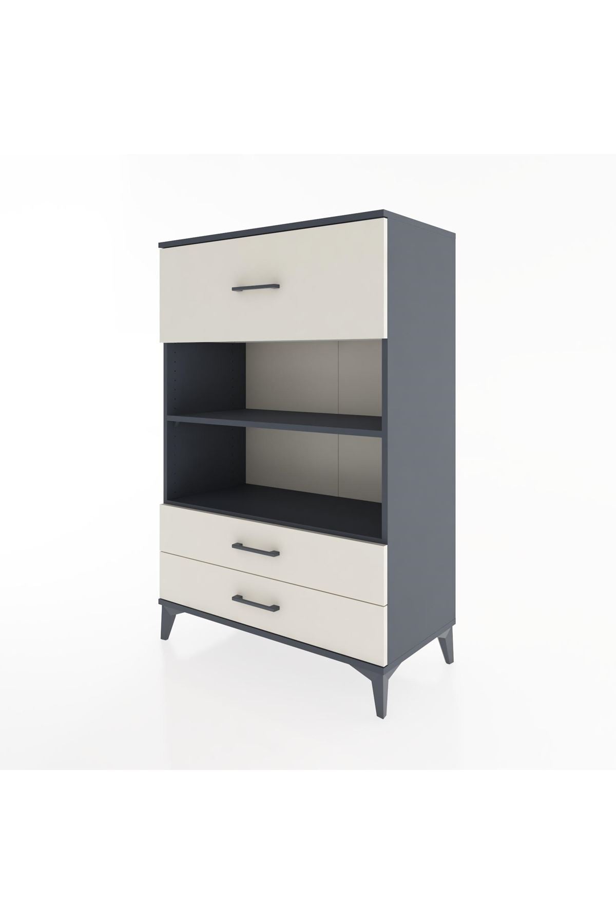 Hyperion Dolap 2 Raflı 3 Çekmeceli 88x44x134 Antrasit-Aytaşı