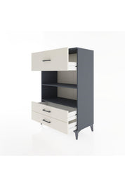 Hyperion Dolap 2 Raflı 3 Çekmeceli 88x44x134 Antrasit-Aytaşı