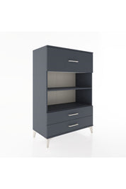 Hyperion Dolap 2 Raflı 3 Çekmeceli 88x44x134 Antrasit-Antrasit