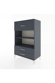 Hyperion Dolap 2 Raflı 3 Çekmeceli 88x44x134 Antrasit-Antrasit