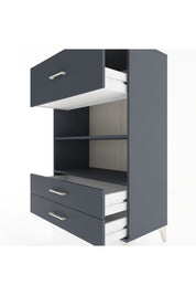 Hyperion Dolap 2 Raflı 3 Çekmeceli 88x44x134 Antrasit-Antrasit