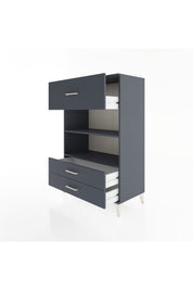 Hyperion Dolap 2 Raflı 3 Çekmeceli 88x44x134 Antrasit-Antrasit